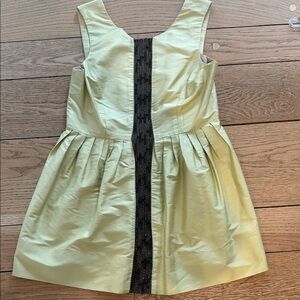 Tracy Reese Light Green Sleeveless Tunic with Black Beaded Center Trim